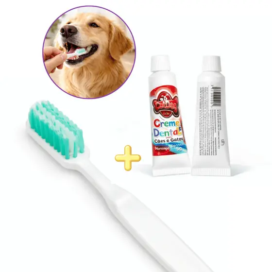 Kit Escova Descartável E Creme Dental Cat Dog