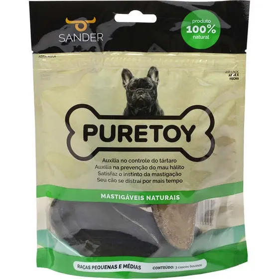 Petisco para Cães Casco Bovino Sander Puretoy 3 Unidades