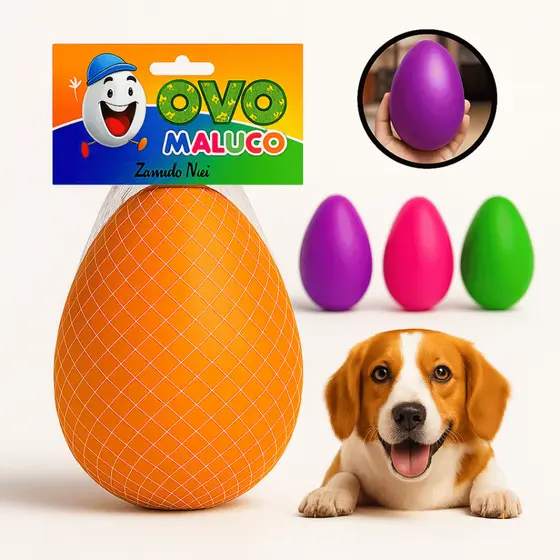Brinquedo interativo Mordedor Cachorro Ovo Maluco