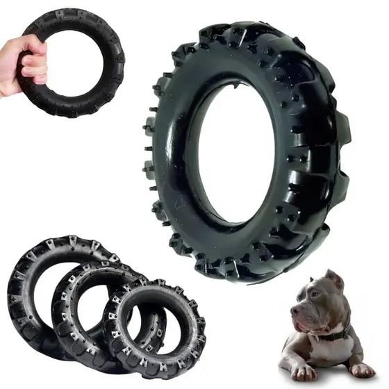 Brinquedo Mordedor Pet Cães Pneu Borracha Maciça Resistente