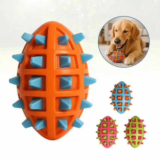 Brinquedo Mordedor para Cachorro Pet Bola Oval com Cravo Spike