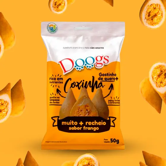Petisco para Cachorro Snack Recheado Coxinha 50g