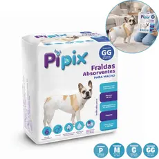Fralda Higiênica Descartável para Cães Macho Pipix 6 Unidades