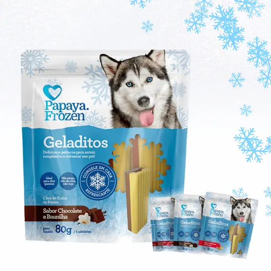 Petisco Refrescante Snack Gelado Papaya Frozen Geladitos 80g