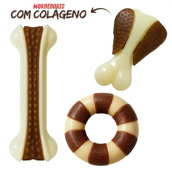 Brinquedo Mordedor Cachorro Pet Grill Bone Mastigável Colágeno