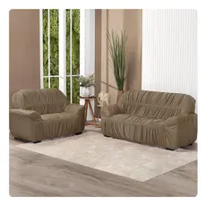 Kit Capa Para Sofá Elasticada 2 e 3 Lugares 21 Elásticos Malha Gel Ajustável Universal Lavável