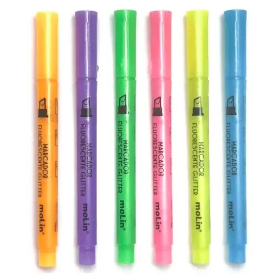 Marcador Fluorescente Glitter - Molin
