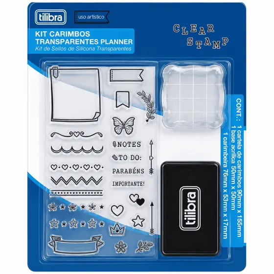 Kit Cartela de Carimbos Transparente Planner - Tilibra