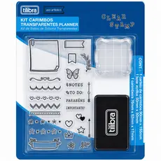 Kit Cartela de Carimbos Transparente Planner - Tilibra