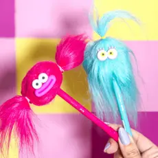 Caneta Apagável Esferográfica Com Cabelo Crazy Fluffles 0.7mm - Escrita Azul - BRW