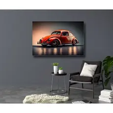 Quadro Fusca Decoração Sala Tecido Canvas 80x60