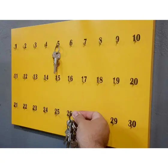 Porta Chaves Numerado Para Pousada Hotel organizador chaveiro Com 30 Ganchos Mdf