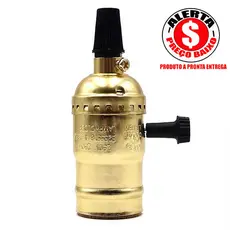 Soquete Pendente E27 Antigo Retro Vintage Dourado Giro