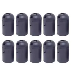 10 Bocal Soquete Plástico termoplástico p/ lâmpada base E27 Lustre Abajur Pendente Receptáculo PRETO