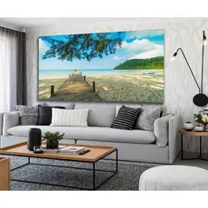 Quadro Decorativo grande Sala Recepção 100x50 ponte na praia