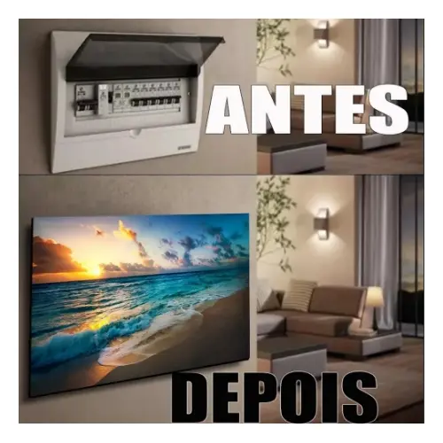 Quadro 44x35 Esconde Cobrir Caixa De Luz Energia Quadro de Distribuição Disjuntores Decoração praia