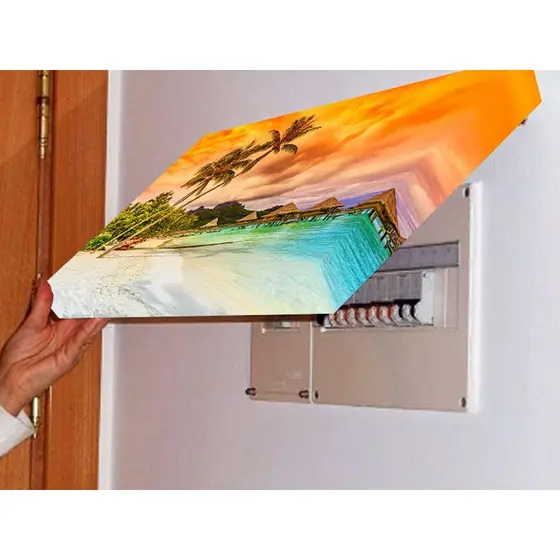 Quadro 90x80 Moldura Esconde Caixa Luz Energia Cobrir Distribuição Disjuntores decoração sala praia