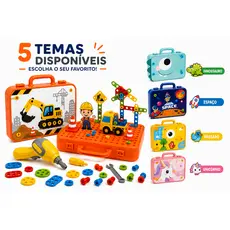 Maleta de Ferramentas Kit Brinquedo Infantil 232 C/ Parafusadeira Elétrica Unissex Brinquedo Criança