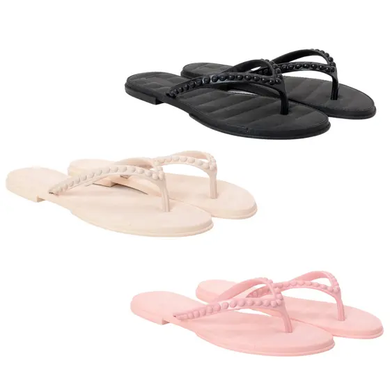Kit Chinelo Feminino Pérola Sandália Rasteirinha