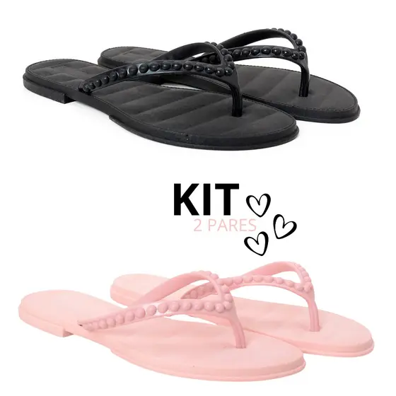 Kit Chinelo Feminino Perola Delicado