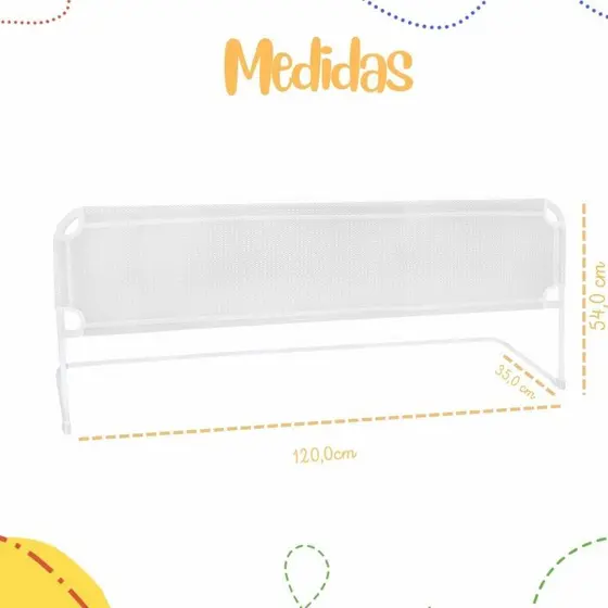 Grade de Cama Master Alta 120cm Proteção Infantil Adulto Idoso Reforçada Dobrável e Lavável