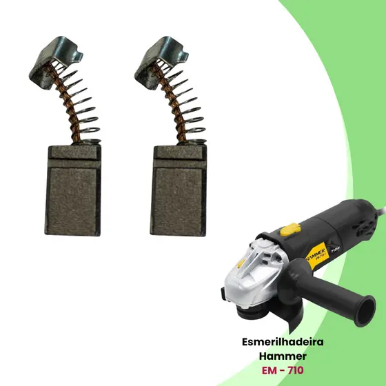 Escovas De Carvao P/ Esmerilhadeira Hammer Em-710 - Par