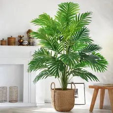 Folhas Planta Artificial Palmeira Areca Real Ao Toque 24 ou 48 Folhas Decoração Casa Escritorio