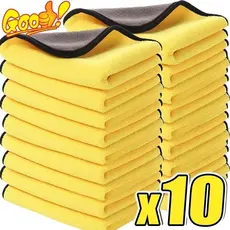 Kit 10 Panos De Flanela Microfibra Automotiva Premium Para Limpeza E Polimento De Superfícies