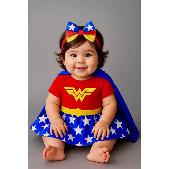 Body Mulher Maravilha Bebe Kit Mesversário Body Temático Mulher Maravilha Body Mulher Maravilha Bebe Body Menina Heroína