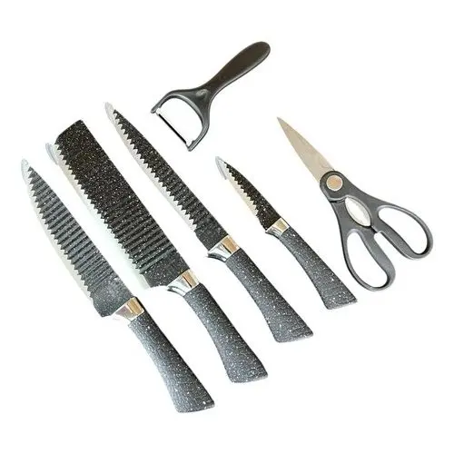 Jogo Facas Cozinha 6 Peças Inox Lâminas Resistentes Cabo Ergonômico Completo