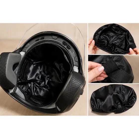 Touca de cetim anti frizz para capacete