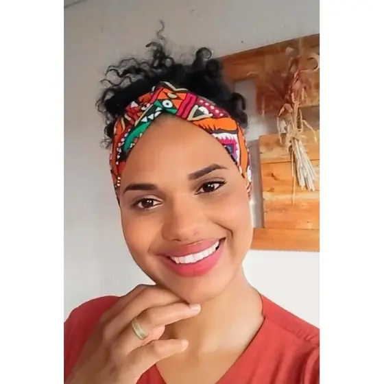 Faixa turbante com estampas africanas .