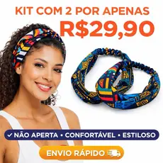 Kit turbante /tiara com estampa africanas