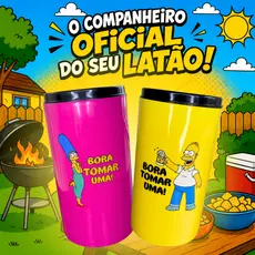 Porta Latão 473ml Suporte Cerveja Lata Térmico (HOMER SIMPSONS)