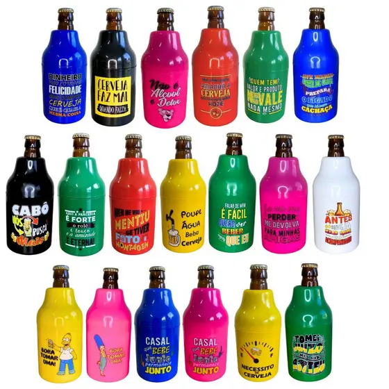 Kit 2 Suporte Cerveja Porta Long Neck Térmico Garrafa 300ml Lata 350ml