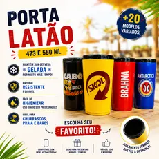 Porta Lata Latão 473ml Suporte Cerveja Lata Térmico Personalizados festa Bar