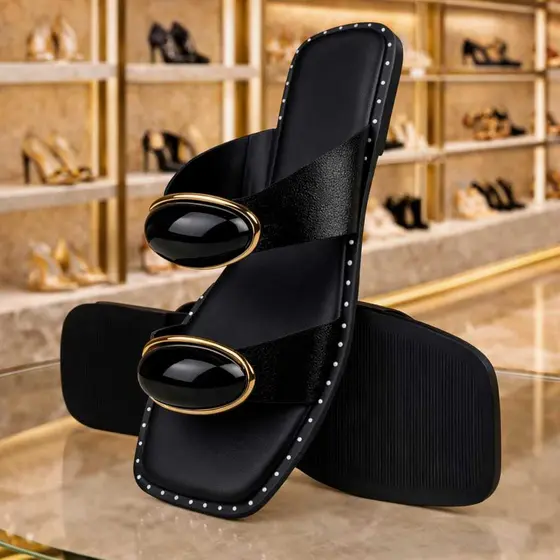 Rasteira Rasteirinha feminino Sandália Modelo RASTEIRA DE PEROLA  solado quadrado