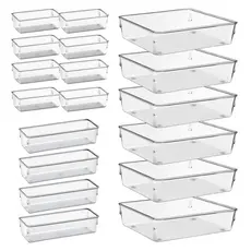 Kit Organizadores Multiuso Modular Gavetas Geladeira Armario Acrilico Quadrado Rebirth