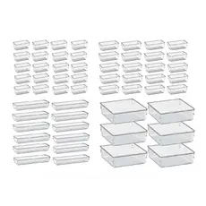 Kit 50 Organizador Multiuso Modular Gavetas Geladeira Acrilico Cristal