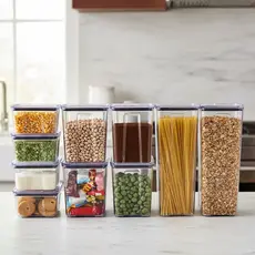Kit 10 Pote Hermético Empilháveis Porta Mantimento Cozinha Organizador Rebirth