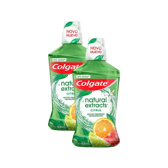 Kit 2 Enxaguante Bucal Colgate Natural Extracts Citrus 500ml	