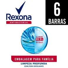 Pack Sabonete em Barra Rexona Limpeza Profunda 6 unidades 84g