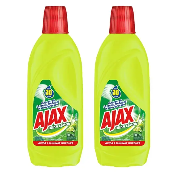 Kit com 2 Limpador Diluível Ajax Fresh Lemon 500ml Cada