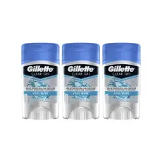Kit com 3 Desodorantes Gillette Antitranspirante Clear Gel Cool Wave 45g