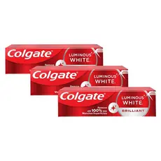 Kit com 3 Cremes Dentais Colgate Luminous White Brilliant 70g