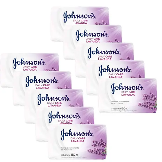 Kit 10 Sabonetes Barra Johnson's Lavanda 80g