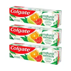 Kit 3 Pasta De Dentes Colgate Natural Extracts Reinforced Defense 90g