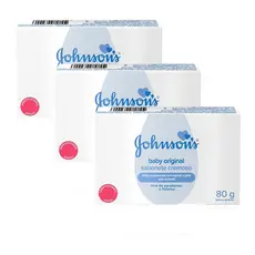 Kit com 3 Sabonete em Barra Johnson's Baby Original 80g
