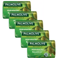 Kit 5 Sabonetes em Barra Palmolive Naturals Hidratação Saudável 85g