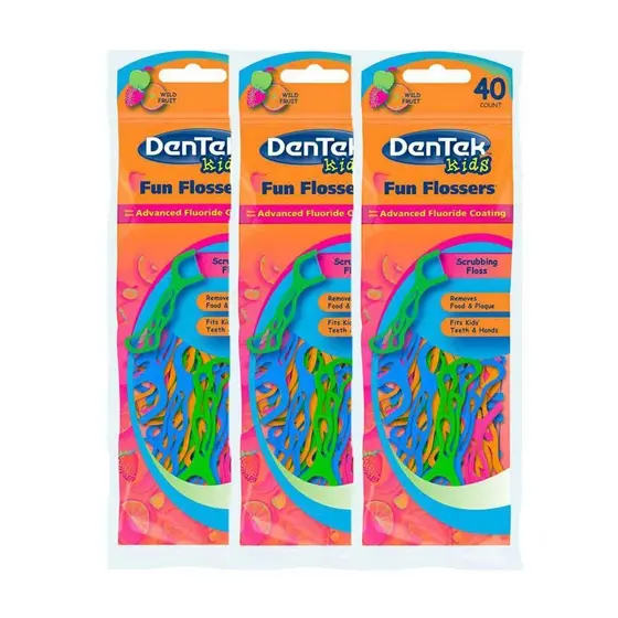 Kit Fio Dental Infantil DenTek Fun Flossers 120 unidades